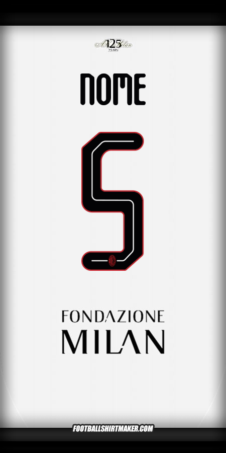 Maglia AC Milan Cup 2024/2025 Seconda -  nome - 5