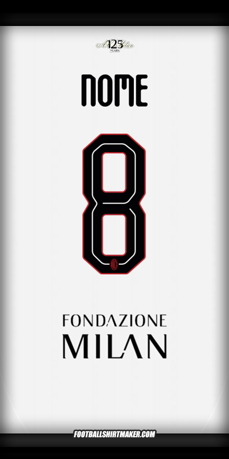 Maglia AC Milan Cup 2024/2025 Seconda -  nome - 8