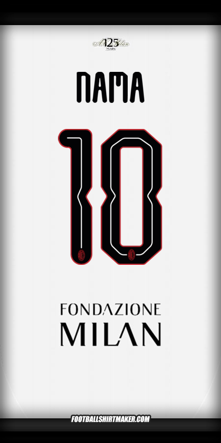 Jersey AC Milan Cup 2024/2025 Alternatif -  nama - 10