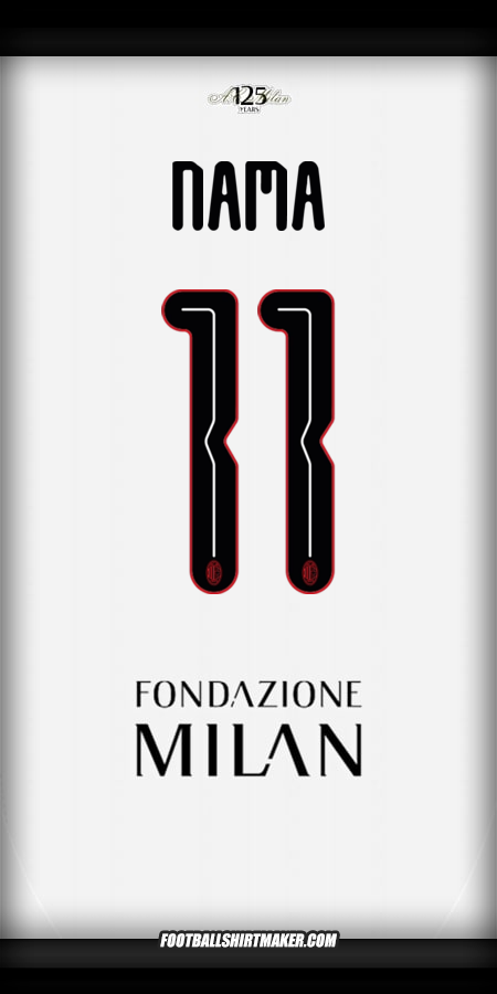 Jersey AC Milan Cup 2024/2025 Alternatif -  nama - 11