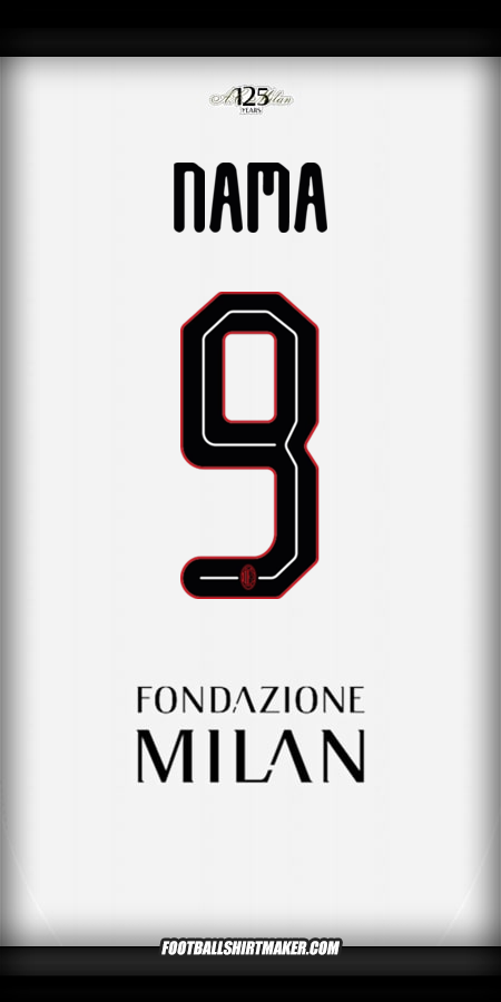 Jersey AC Milan Cup 2024/2025 Alternatif -  nama - 9