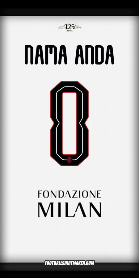 Jersey AC Milan Cup 2024/2025 II -  nama anda - 0