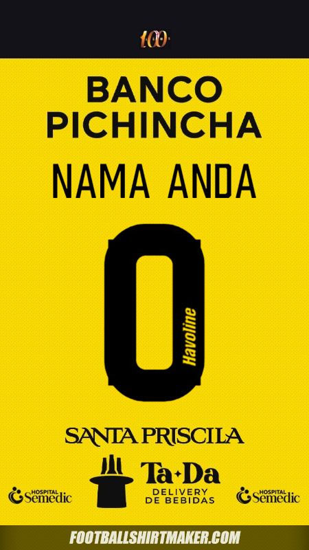 Jersey Barcelona SC 2025 -  nama anda - 0