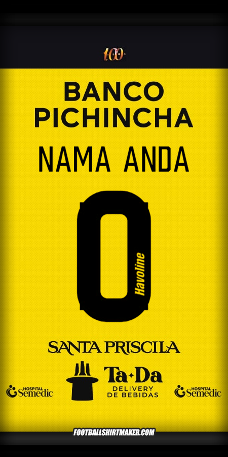 Jersey Barcelona SC 2025 -  nama anda - 0