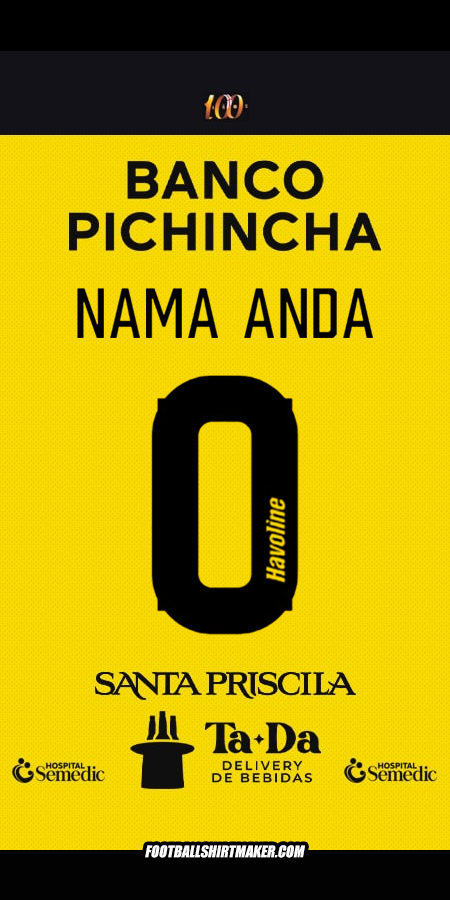 Jersey Barcelona SC 2025 -  nama anda - 0