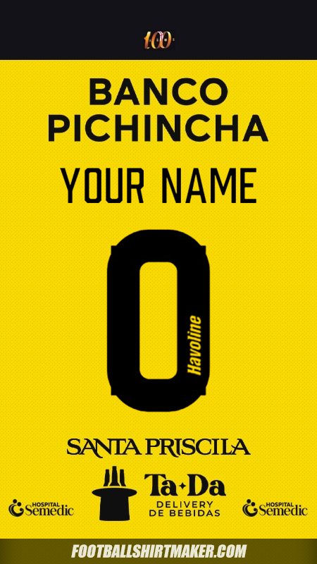 Barcelona SC 2025 jersey number 0 your name