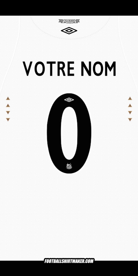 Maillot Santos FC 2024/2025 -  votre nom - 0