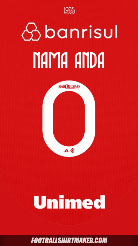 Jersey Internacional 2025 -  nama anda - 0