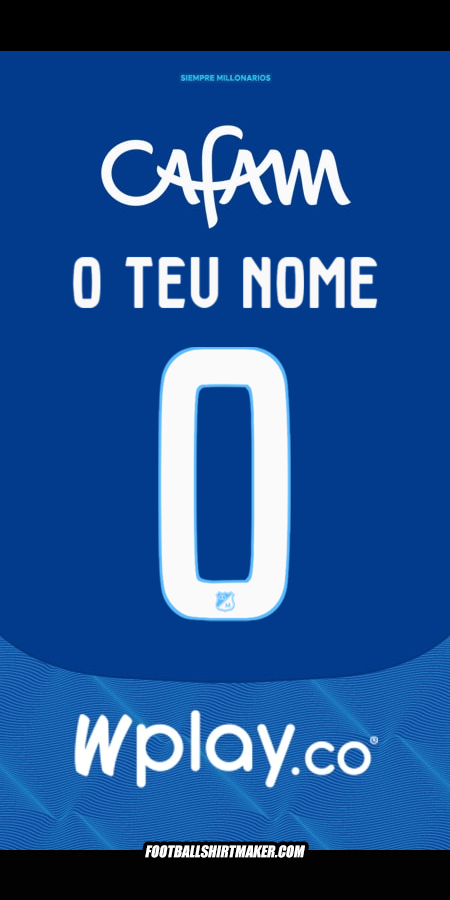 Camisola Millonarios FC 2025 -  o teu nome - 0
