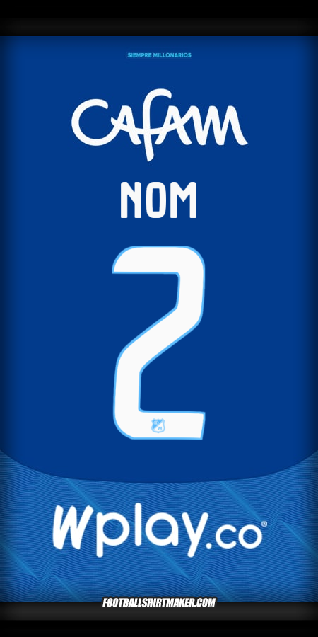 Maillot Millonarios FC 2025 -  nom - 2