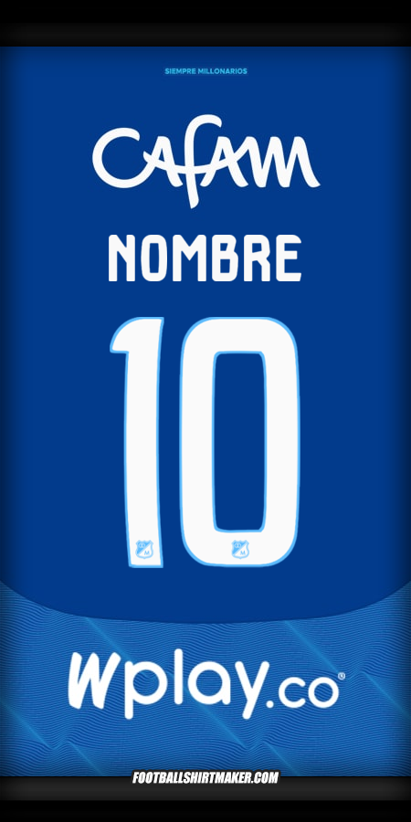 Jersey Millonarios FC 2025 -  nombre - 10