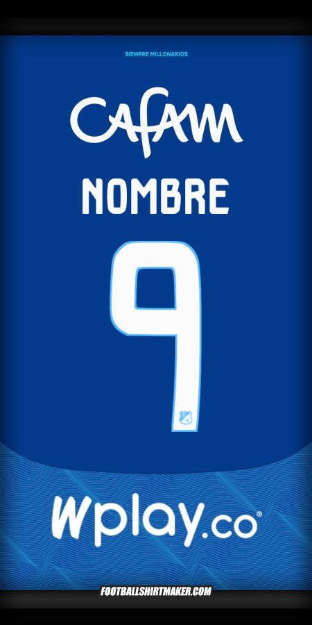 Jersey Millonarios FC 2025 -  nombre - 9