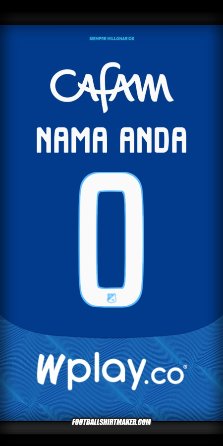 Jersey Millonarios FC 2025 -  nama anda - 0