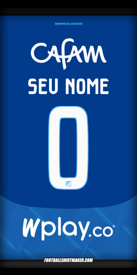 Camisa Millonarios FC 2025 -  seu nome - 0