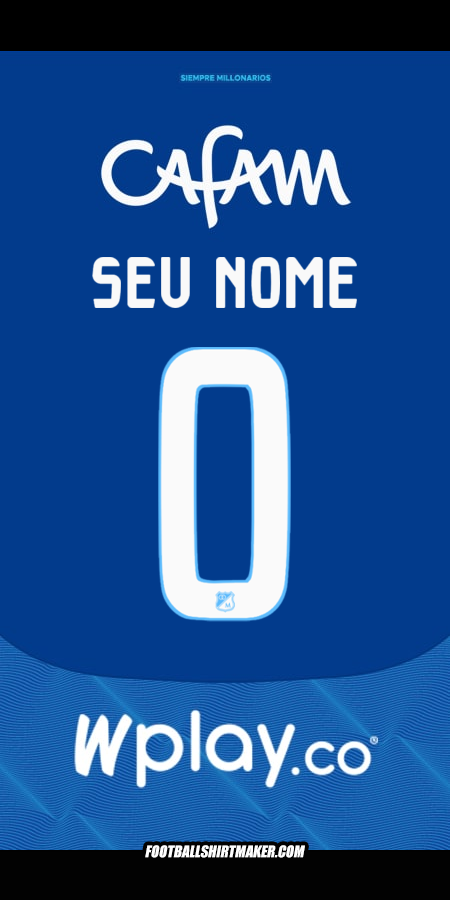 Camisa Millonarios FC 2025 -  seu nome - 0