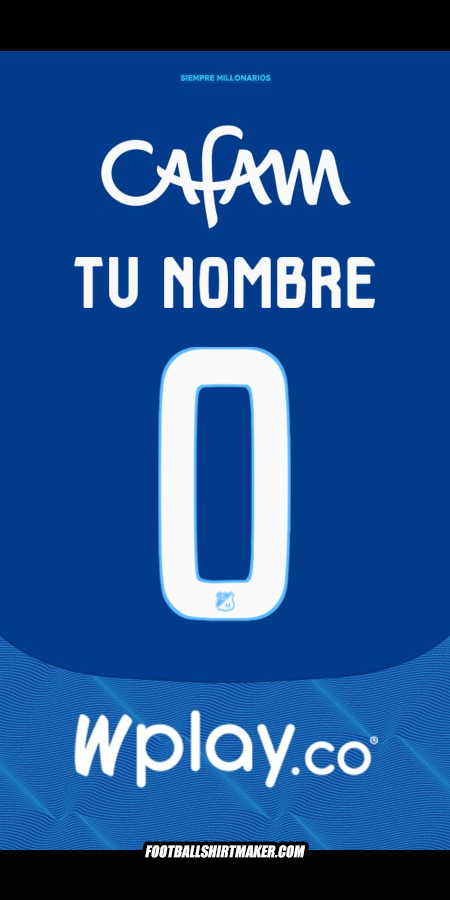 Camiseta Millonarios FC 2025 -  tu nombre - 0