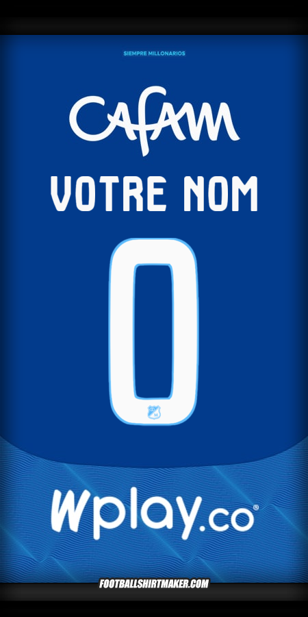 Maillot Millonarios FC 2025 -  votre nom - 0