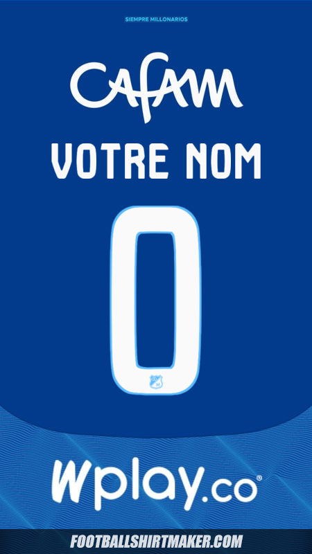 Maillot Millonarios FC 2025 -  votre nom - 0