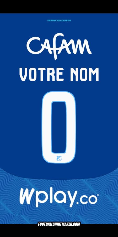 Maillot Millonarios FC 2025 -  votre nom - 0