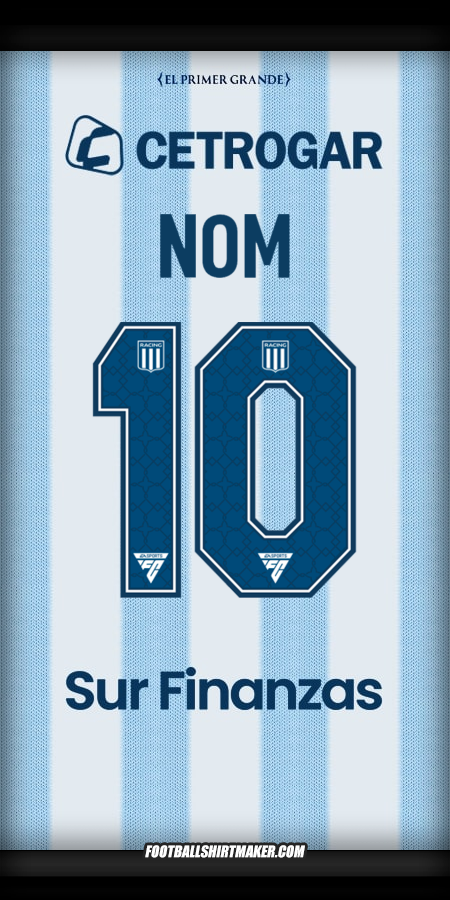 Maillot Racing Club 2025 -  nom - 10