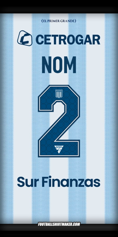 Maillot Racing Club 2025 -  nom - 2