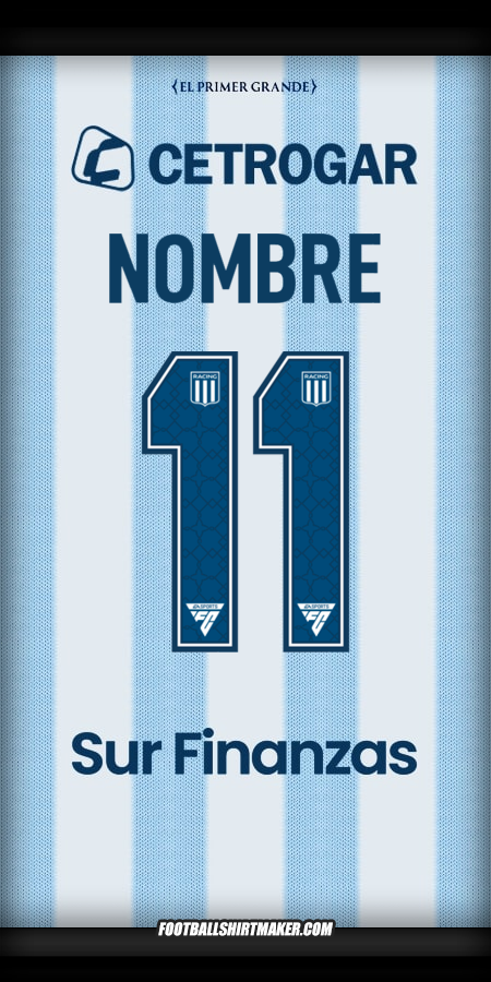 Camiseta Racing Club 2025 -  nombre - 11