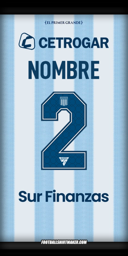Camiseta Racing Club 2025 -  nombre - 2
