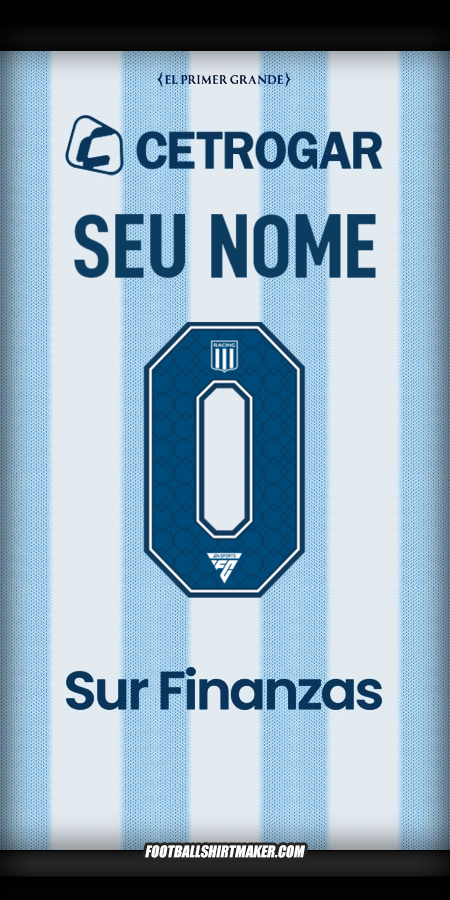 Camisa Racing Club 2025 -  seu nome - 0