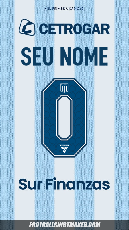 Camisa Racing Club 2025 -  seu nome - 0