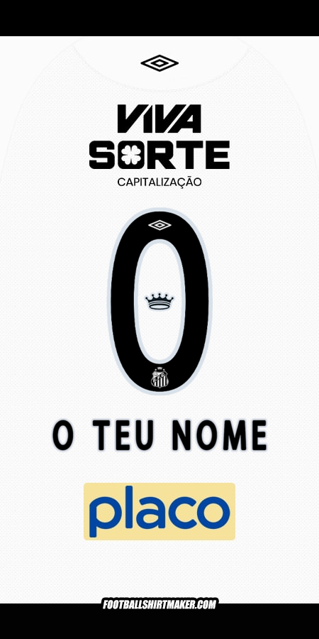 Camisola Santos FC 2025/2026 -  o teu nome - 0