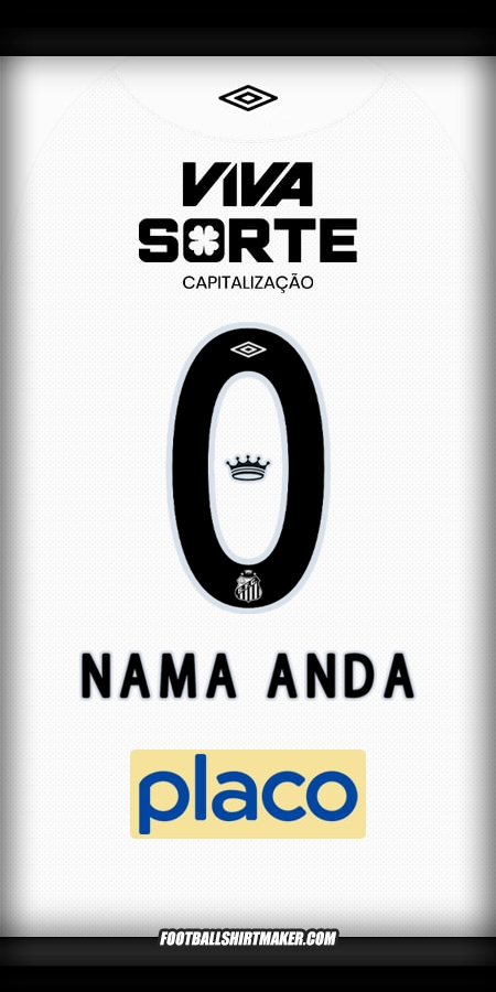 Jersey Santos FC 2025/2026 -  nama anda - 0