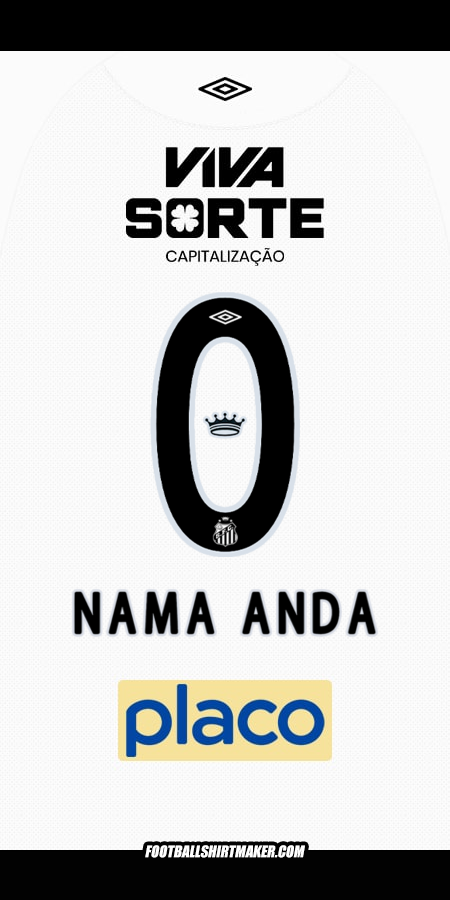 Jersey Santos FC 2025/2026 -  nama anda - 0