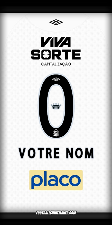 Maillot Santos FC 2025/2026 -  votre nom - 0