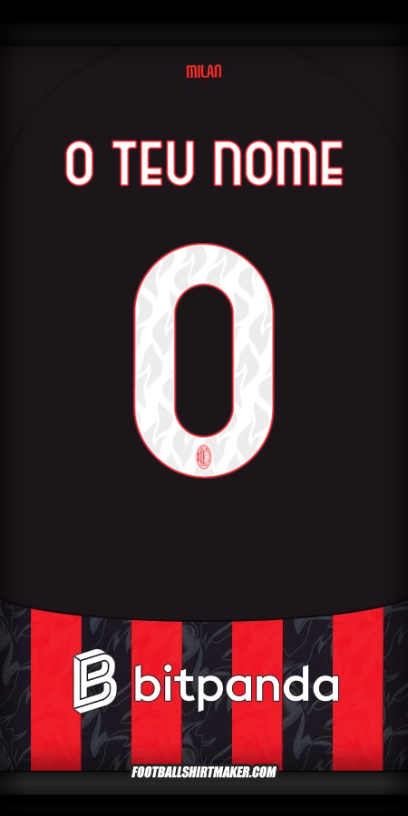 Camisola AC Milan 2025/2026 -  o teu nome - 0