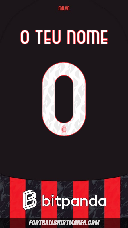 Camisola AC Milan 2025/2026 -  o teu nome - 0