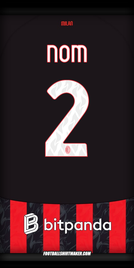 Maillot AC Milan 2025/2026 -  nom - 2