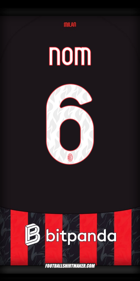 Maillot AC Milan 2025/2026 -  nom - 6