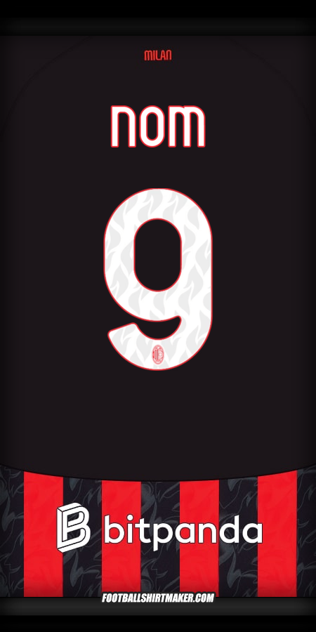 Maillot AC Milan 2025/2026 -  nom - 9