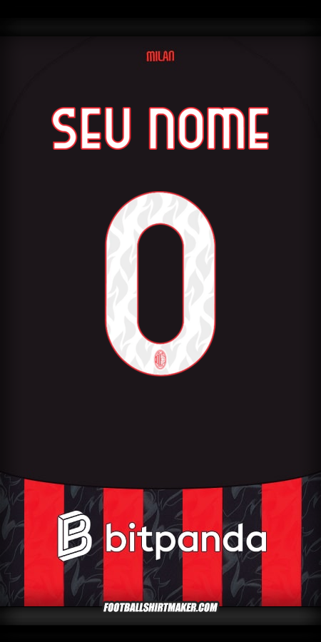 Camisa AC Milan 2025/2026 -  seu nome - 0