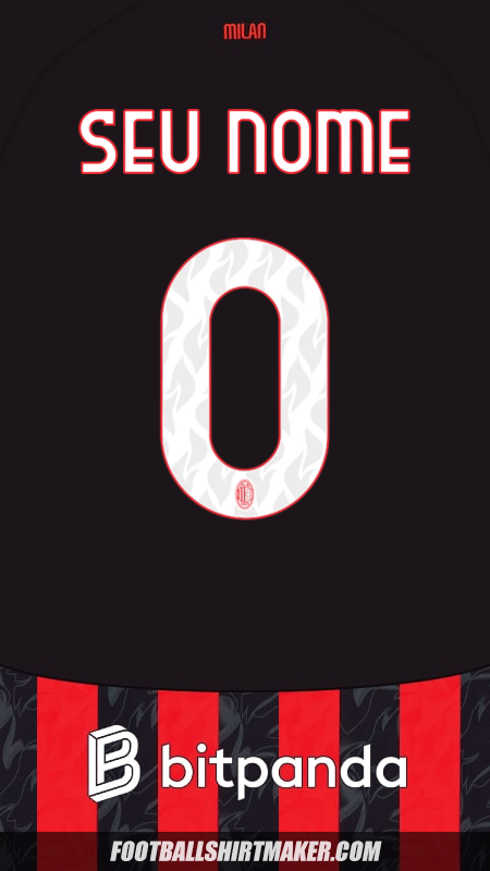 Camisa AC Milan 2025/2026 -  seu nome - 0