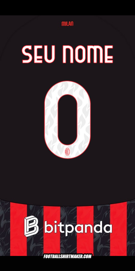 Camisa AC Milan 2025/2026 -  seu nome - 0