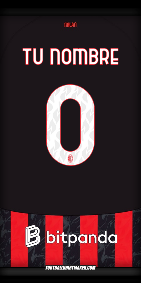 Jersey AC Milan 2025/2026 -  tu nombre - 0