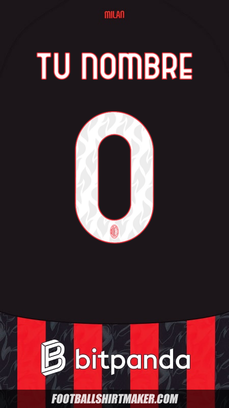 Jersey AC Milan 2025/2026 -  tu nombre - 0