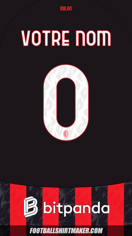 Maillot AC Milan 2025/2026 -  votre nom - 0