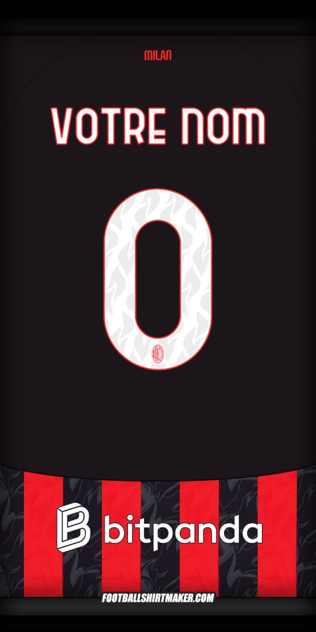 Maillot AC Milan 2025/2026 -  votre nom - 0