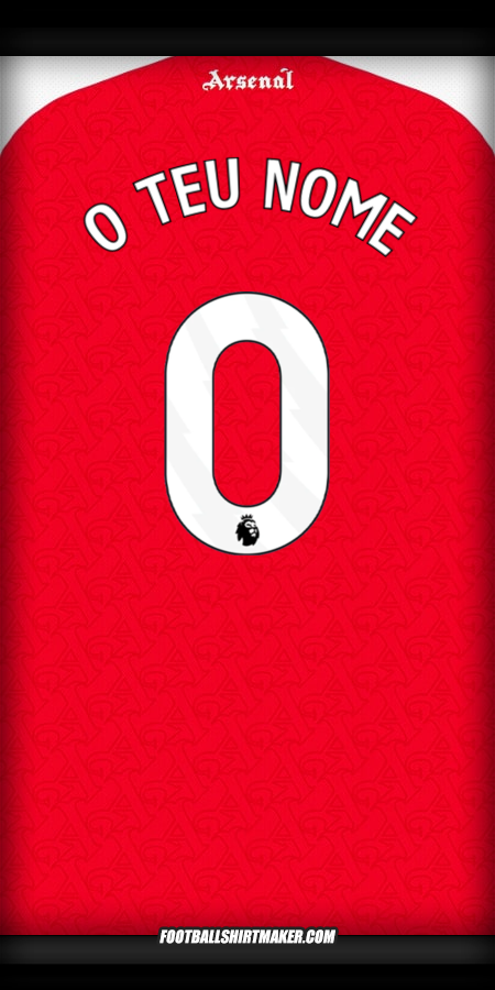 Camisola Arsenal 2025/2026 -  o teu nome - 0