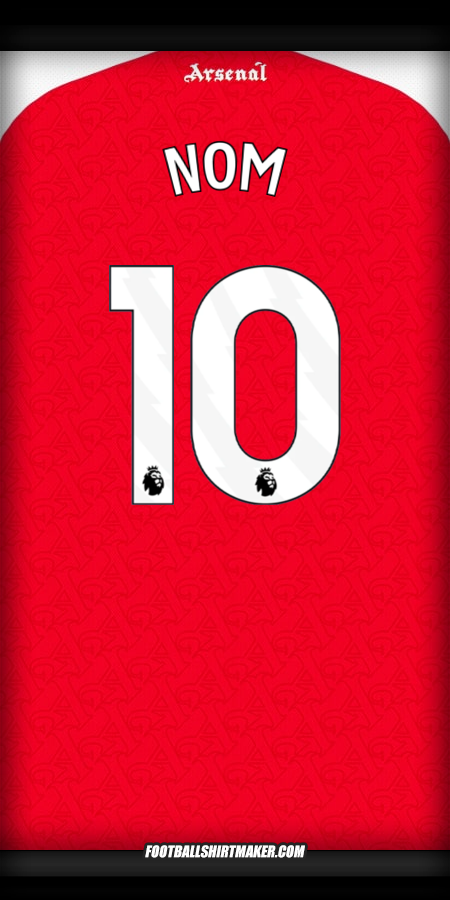 Maillot Arsenal 2025/2026 -  nom - 10