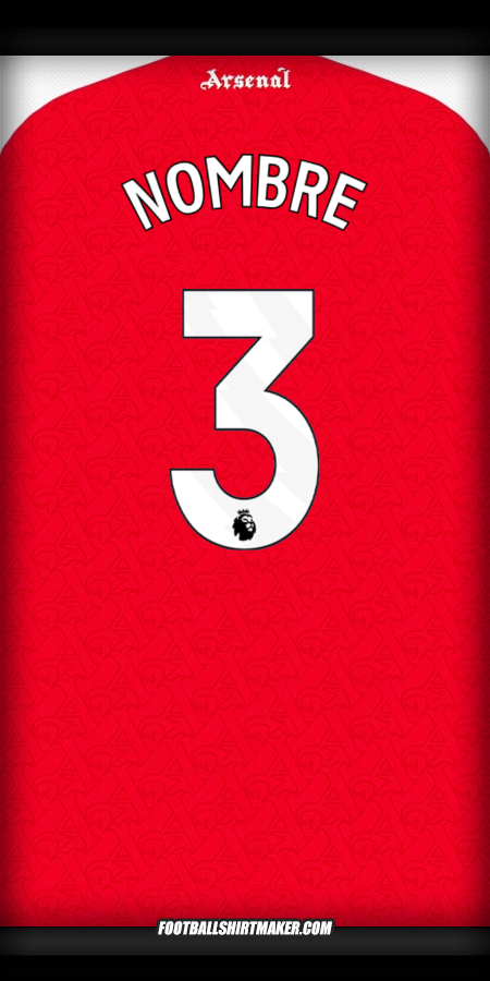 Jersey Arsenal 2025/2026 -  nombre - 3