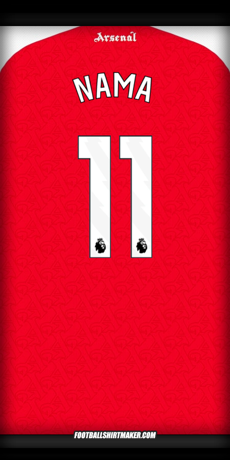 Jersey Arsenal 2025/2026 -  nama - 11