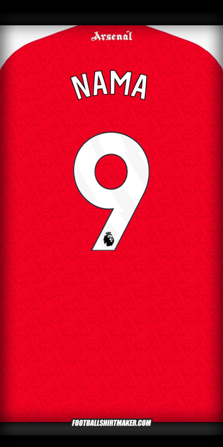 Jersey Arsenal 2025/2026 -  nama - 9